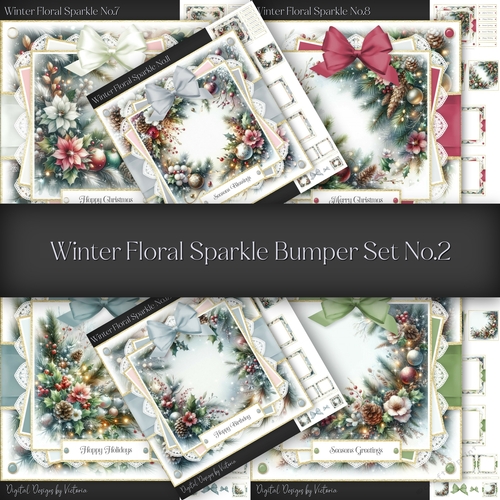 Winter Floral Sparkle Bumper Set No.2