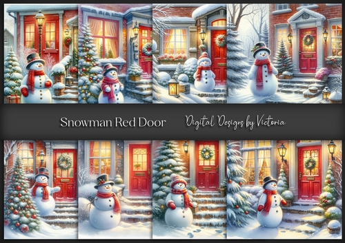Snowman Red Door