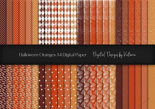 Halloween Oranges A4 Digital Paper