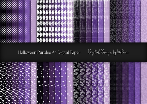 Halloween Purples A4 Digital Paper