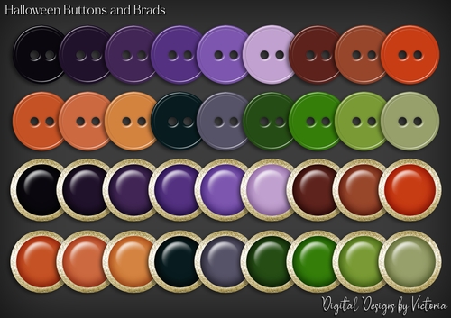 Halloween Buttons and Brads