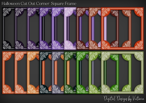Halloween Cut Out Corner Square Frame
