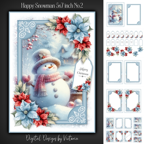 Happy Snowman 5x7 inch No.2