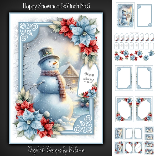 Happy Snowman 5x7 inch No.5