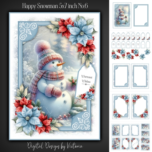 Happy Snowman 5x7 inch No.6