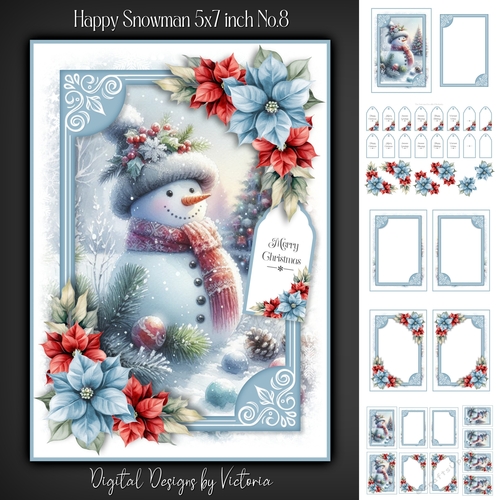 Happy Snowman 5x7 inch No.8