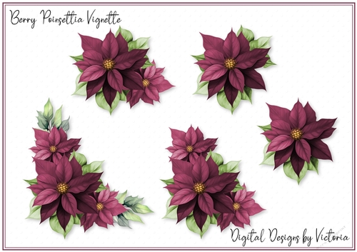 Berry Poinsettia Vignette