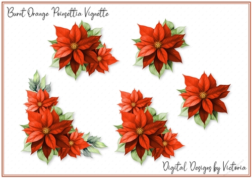 Burnt Orange Poinsettia Vignette