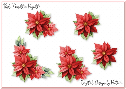 Red Poinsettia Vignette