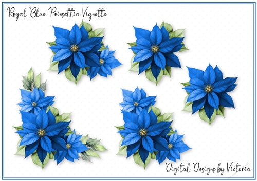 Royal Blue Poinsettia Vignette