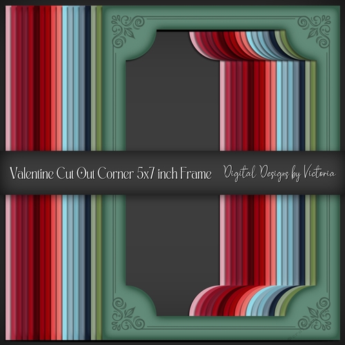 Valentine Cut Out Corner 5x7 inch Frame