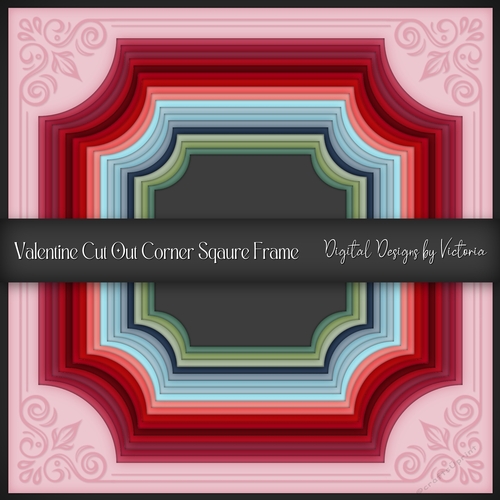 Valentine Cut Out Corner Square Frame