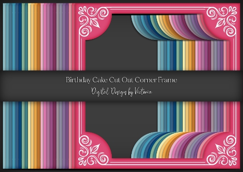 Birthday Cake Cut Out Corner Frame