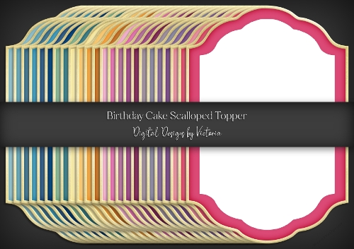Birthday Cake Scalloped Topper