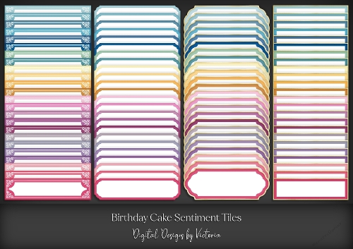 Birthday Cake Sentiment Tiles