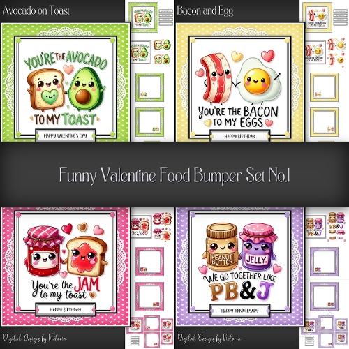 Funny Valentine Food Bumper Set No.1