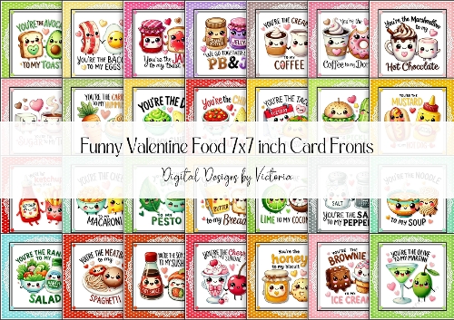 Funny Valentine Food Card Fronts