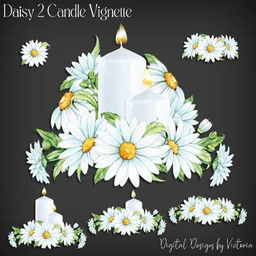 Daisy 2 Candle Vignette