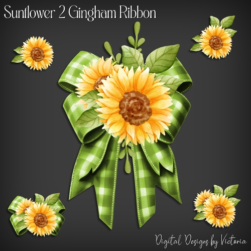 Sunflower 2 Gingham Ribbon