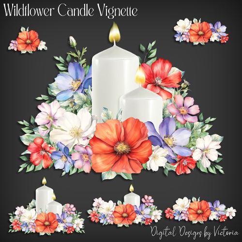 Wildflower Candle Vignette