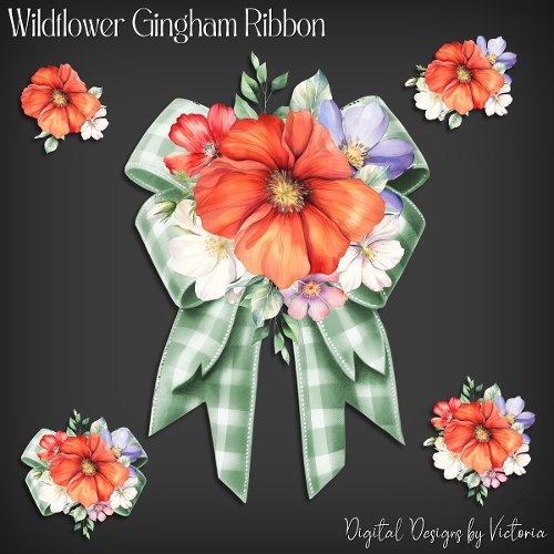 Wildflower Gingham Ribbon