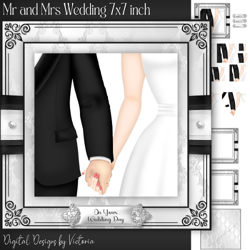 Mr and Mrs Wedding 7x7 inch