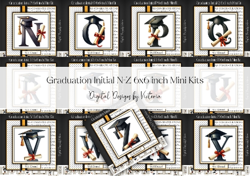 Graduation Initial N-Z 6x6 inch Mini Kit