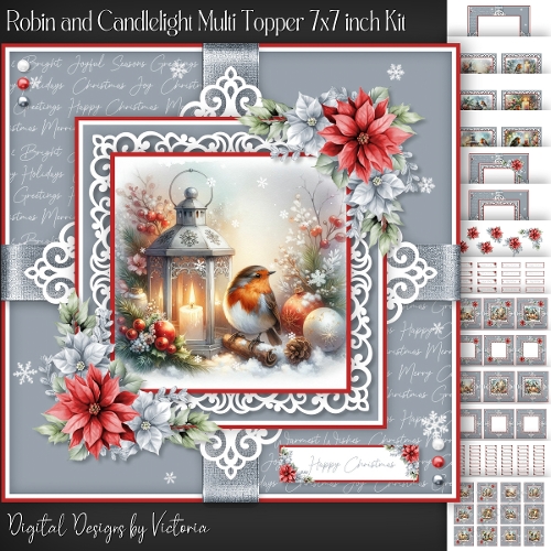 Robin and Candlelight Multi Topper 7x7 inch Kit