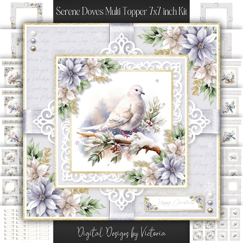 Serene Doves Multi Topper 7x7 inch Kit