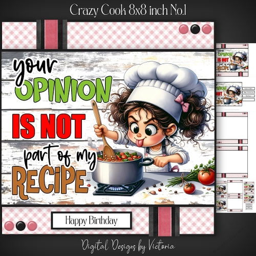 Crazy Cook 8x8 inch No.1