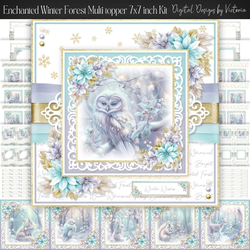 Enchanted Winter Forest Multi Topper 7x7 inch Kit