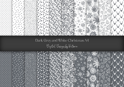 Dark Grey and White Christmas A4