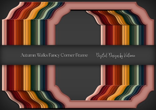 Autumn Walks Fancy Corner Square Frame