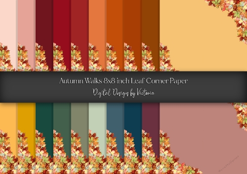 Autumn Walks 8x8 inch Leaf Corner Paper