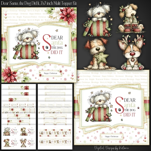 Dear Santa The Dog Did It Multi Topper 7x7 inch Kit