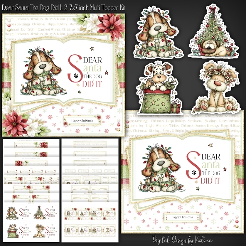 Dear Santa The Dog Did It 2 Multi Topper 7x7 inch Kit