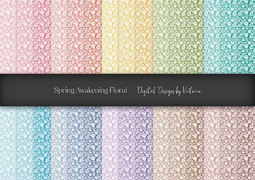 Spring Awakening Floral A4 Digital Paper