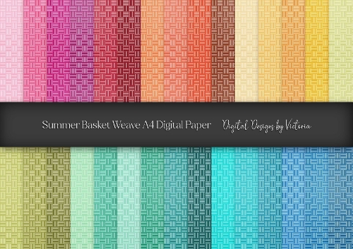 Summer Basket Weave A4 Digital Paper