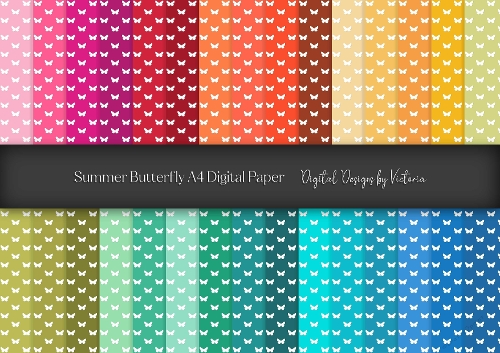 Summer Butterfly A4 Digital Paper