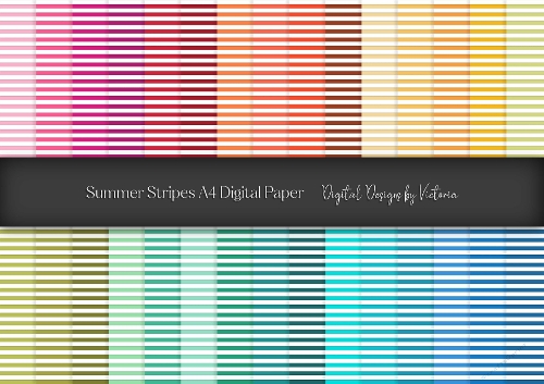 Summer Stripes A4 Digital Paper