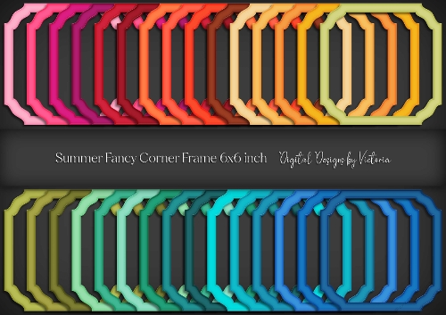 Summer Fancy Corner Frame 6x6 inch