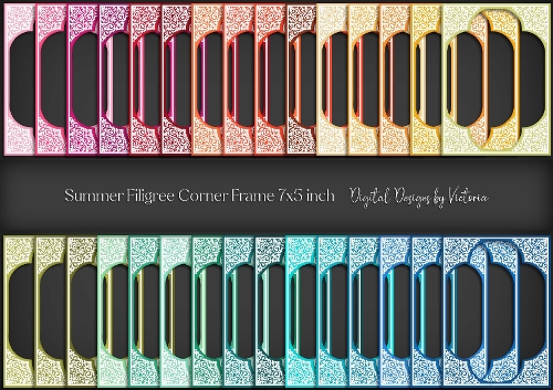 Summer Filigree Corner Frame 7x5 inch