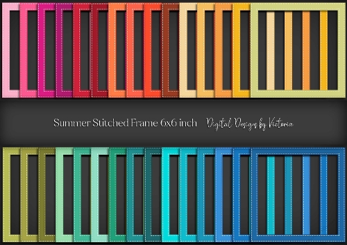 Summer Stitched Frame 6x6 inch