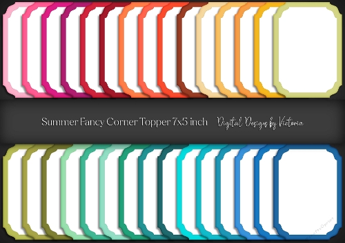 Summer Fancy Corner Topper 7x5 inch