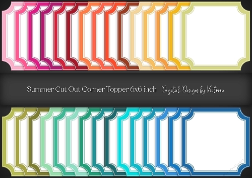 Summer Cut Out Corner Topper 6x6 inch