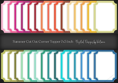 Summer Cut Out Corner Topper 7x5 inch