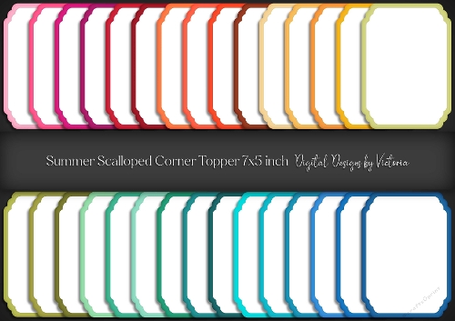 Summer Scalloped Topper 7x5 inch