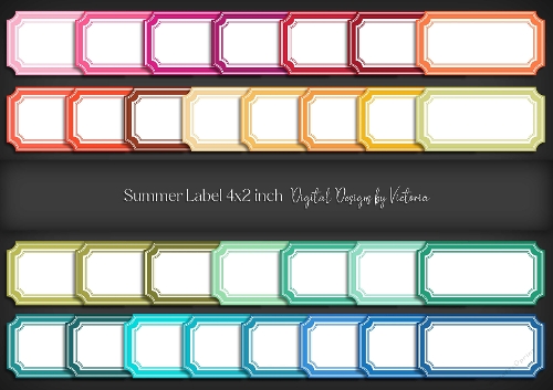 Summer Label 4x2 inch