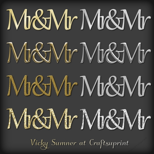 Mr and Mr Gold and Silver Embelishment
