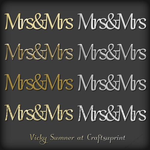 Mrs and Mrs Gold and Silver Embelishment